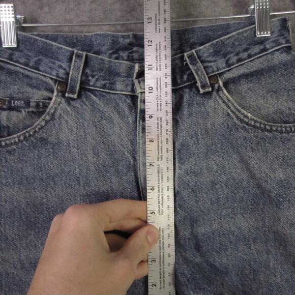 Lee Jeans Womens Blue Denim High Rise Tapered Mom Fit Classic Casual Stonewash - Picture 5 of 10